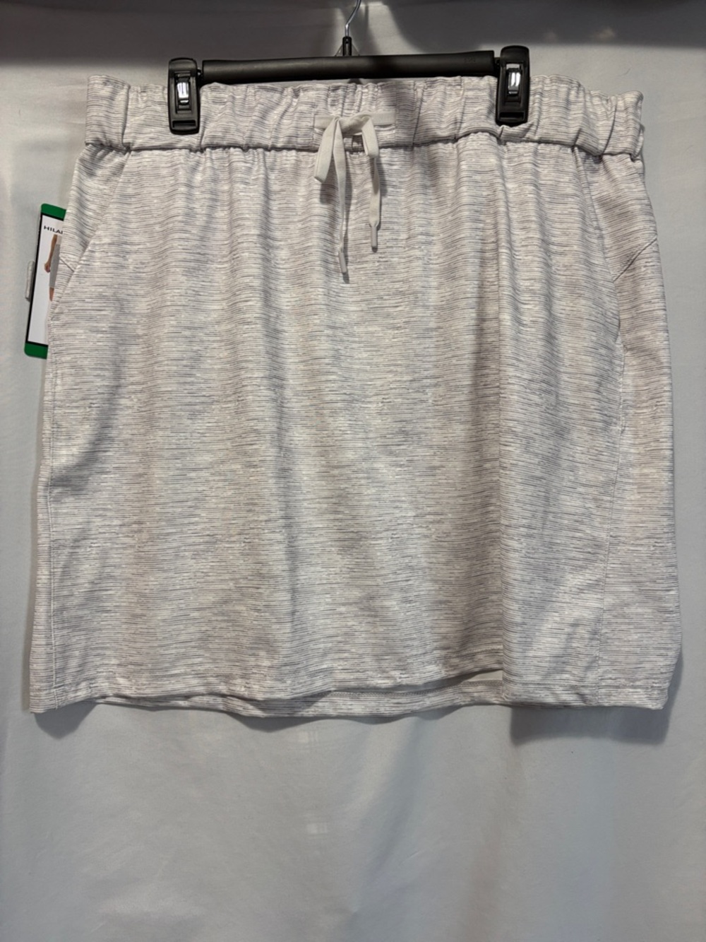 Hilary Radley Light Heather Gray Drawstring Mini Skirt